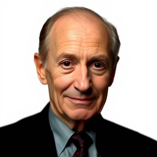 A photograph of Otto Frank, Anne Frank's father, smiling gently. He was a businessman and the only member of the immediate Frank family to survive the Holocaust.